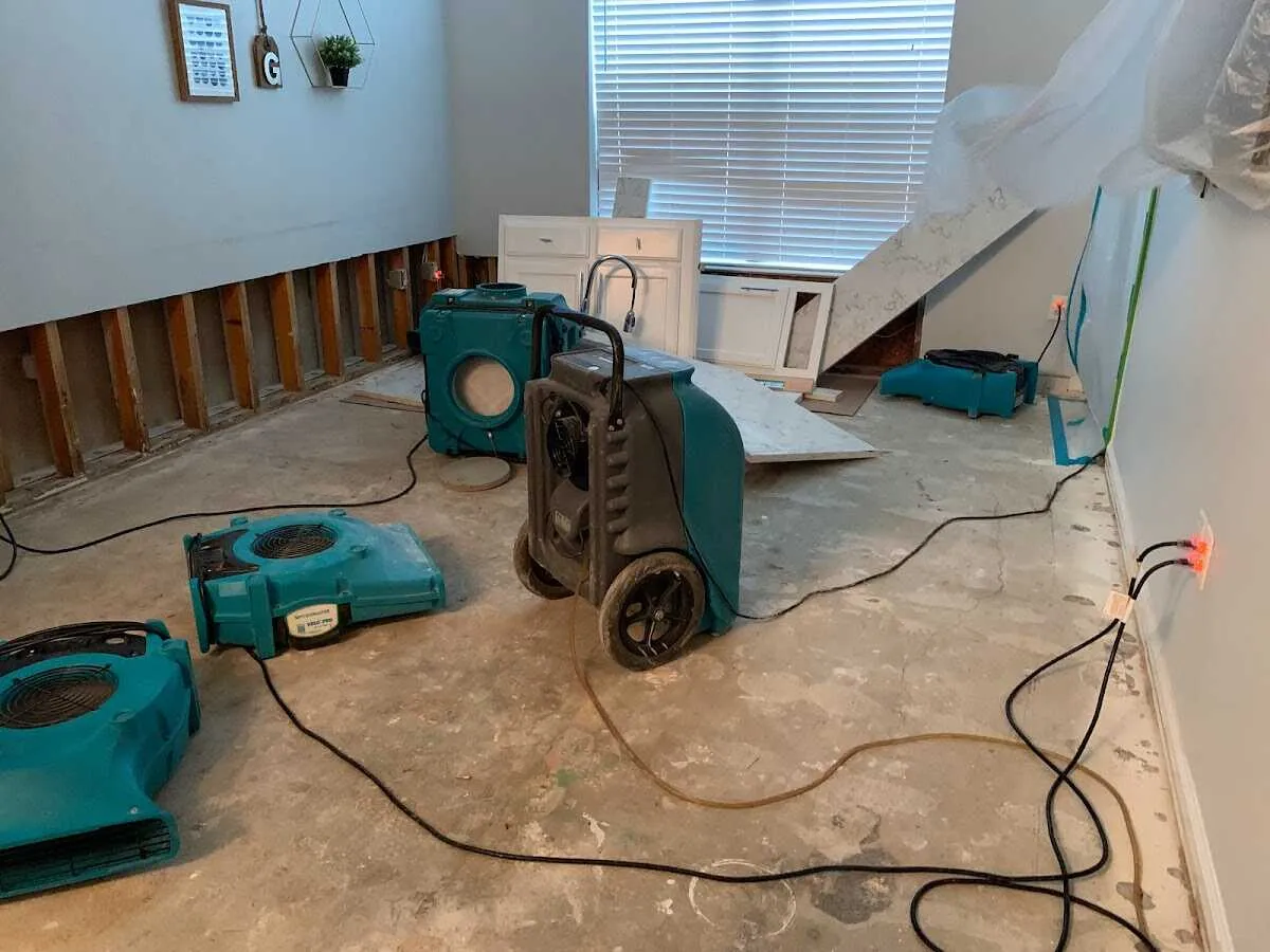 Dehumidifier in flood-cut room for Water Extraction & Removal in Lake Goodwin